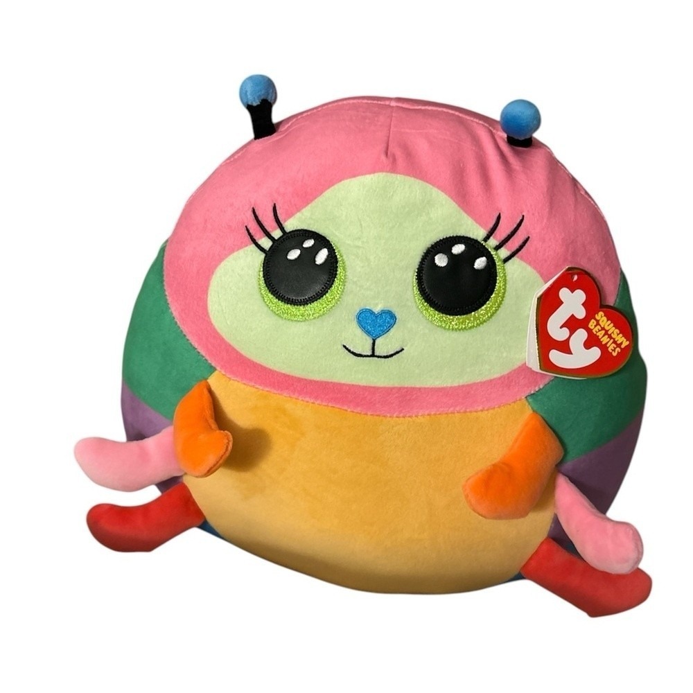 Ty Beanie Boo Nessa Caterpillar Plush 14" NWT Colorful Squish-a-Boos